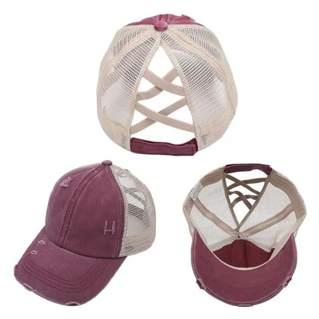 Criss Cross Easy Ponytail Cap