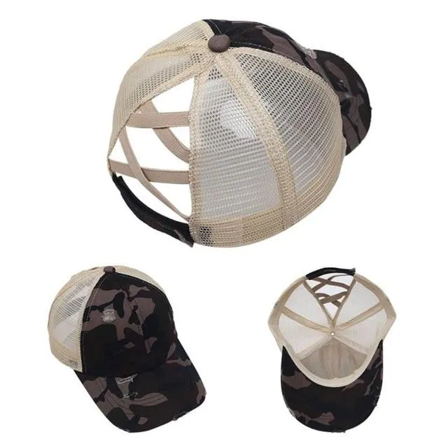 Criss Cross Easy Ponytail Cap