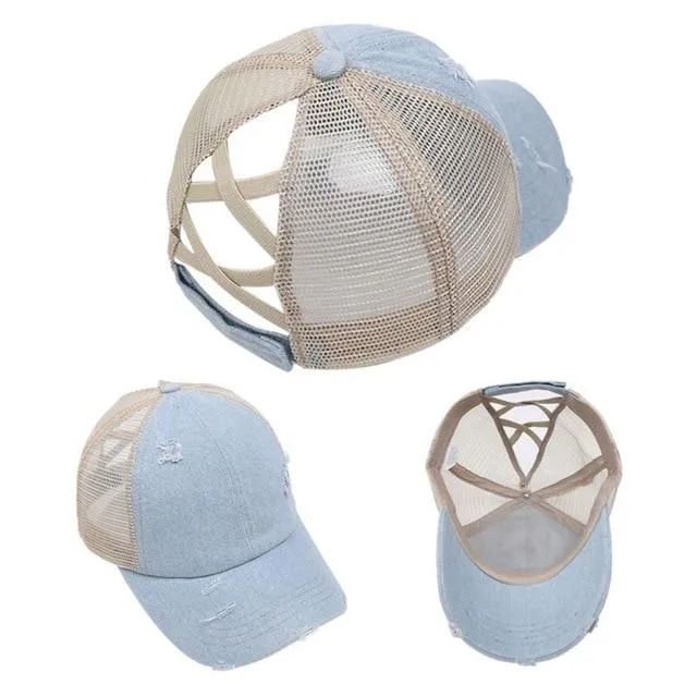 Criss Cross Easy Ponytail Cap