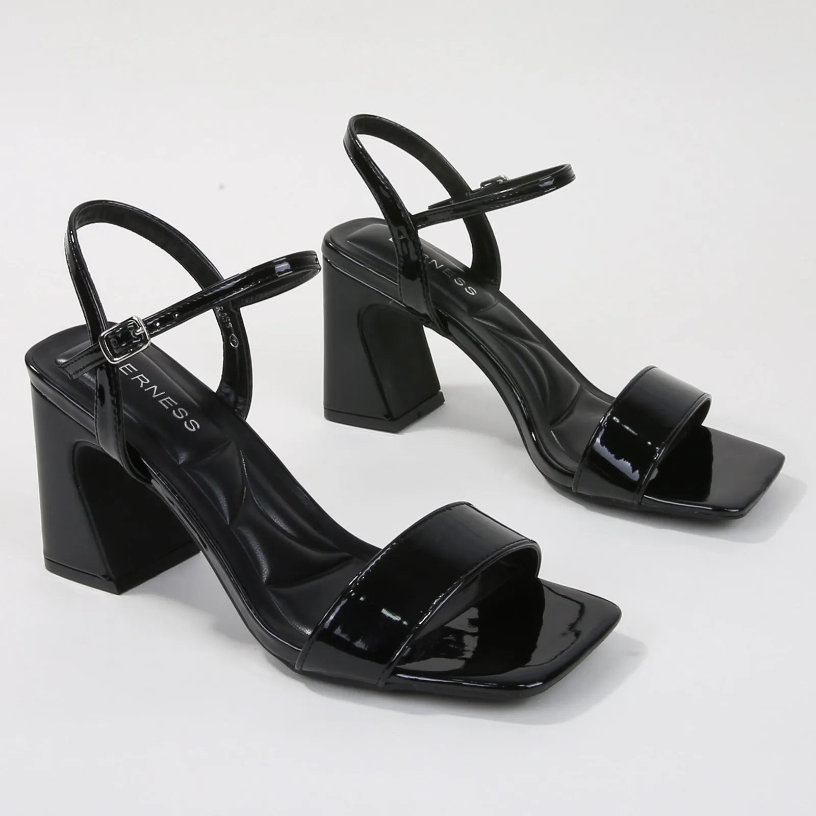 Cross Block Heel Sandals