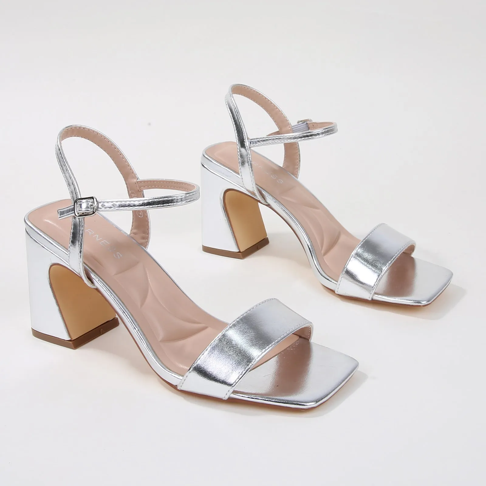 Cross Block Heel Sandals