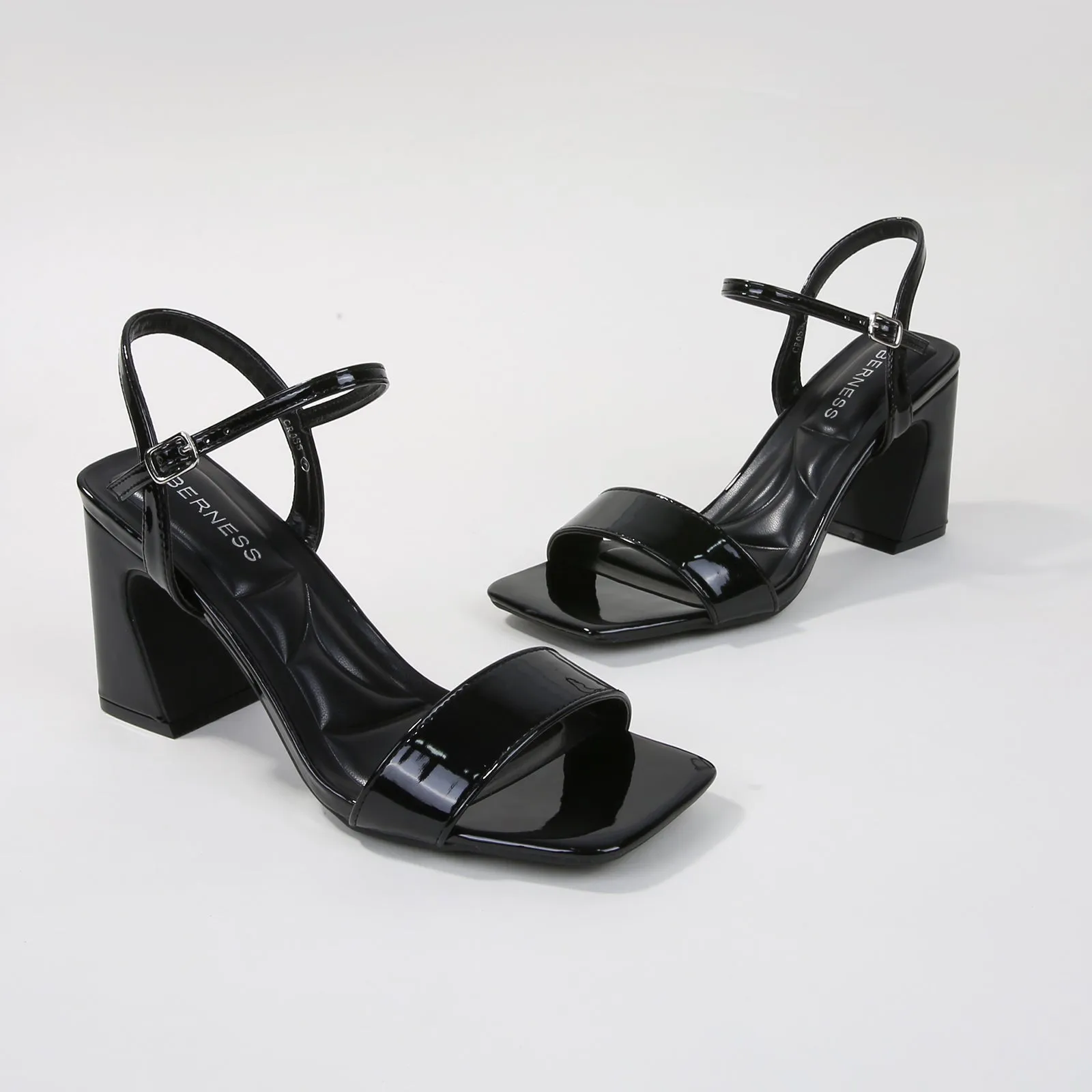Cross Block Heel Sandals