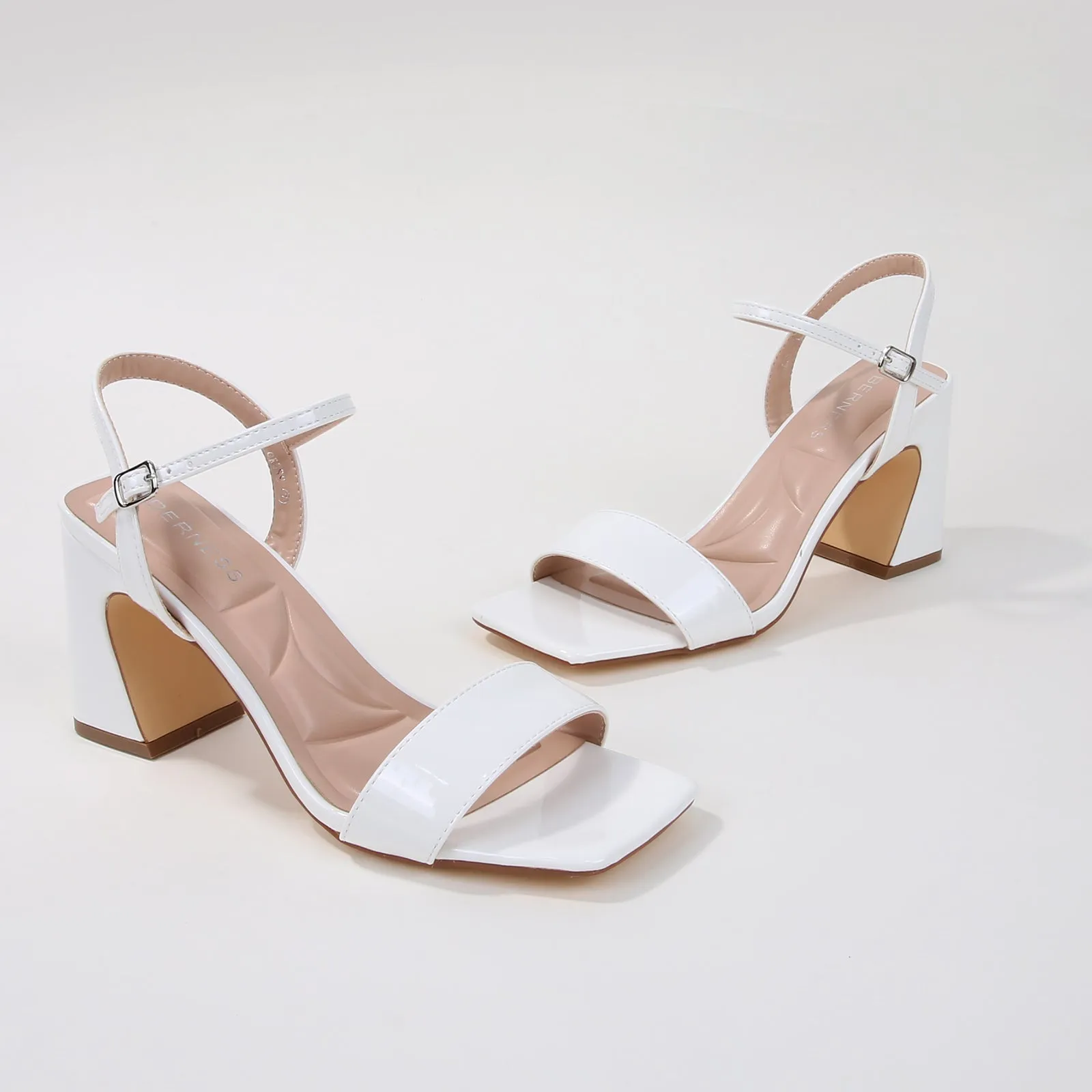 Cross Block Heel Sandals