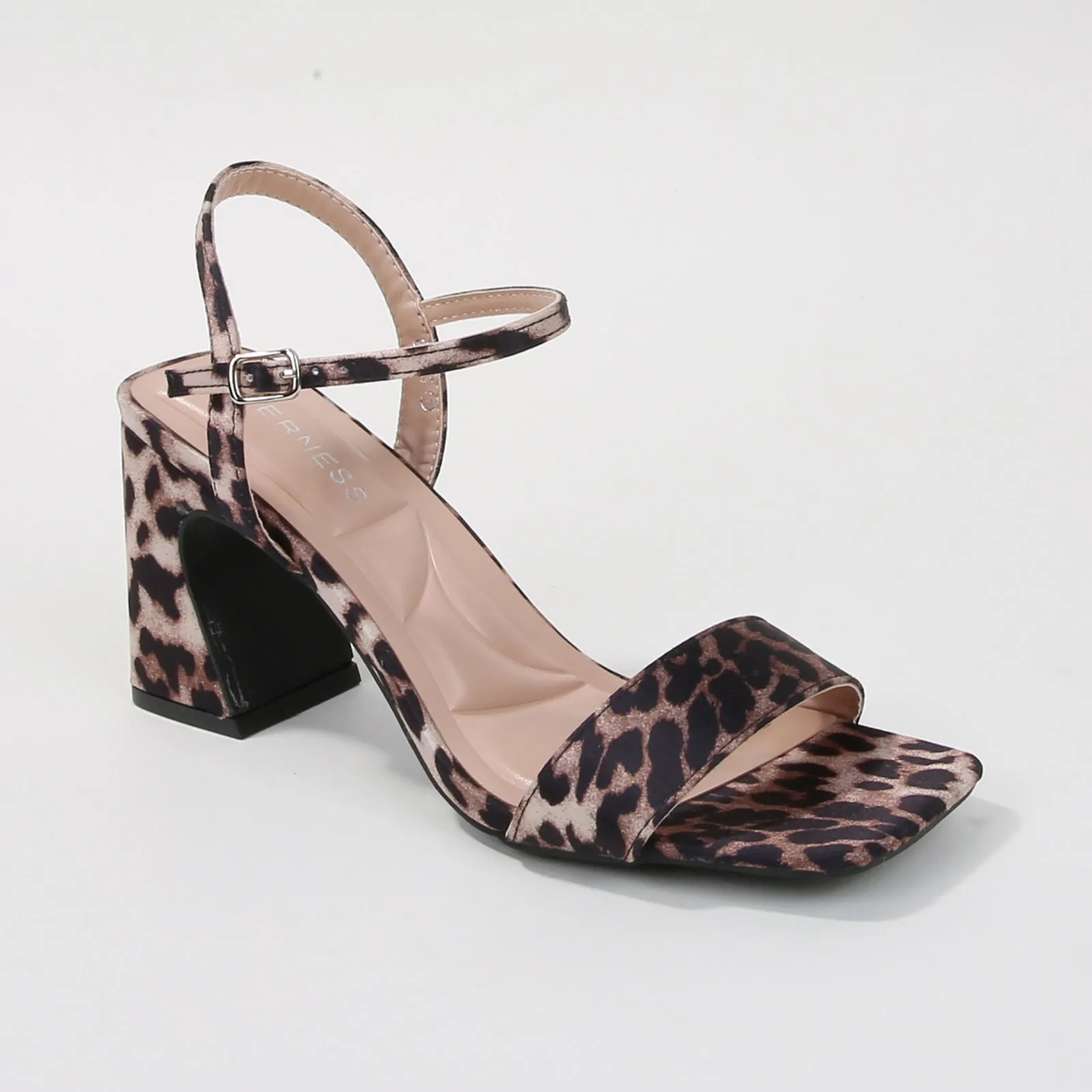Cross Block Heel Sandals