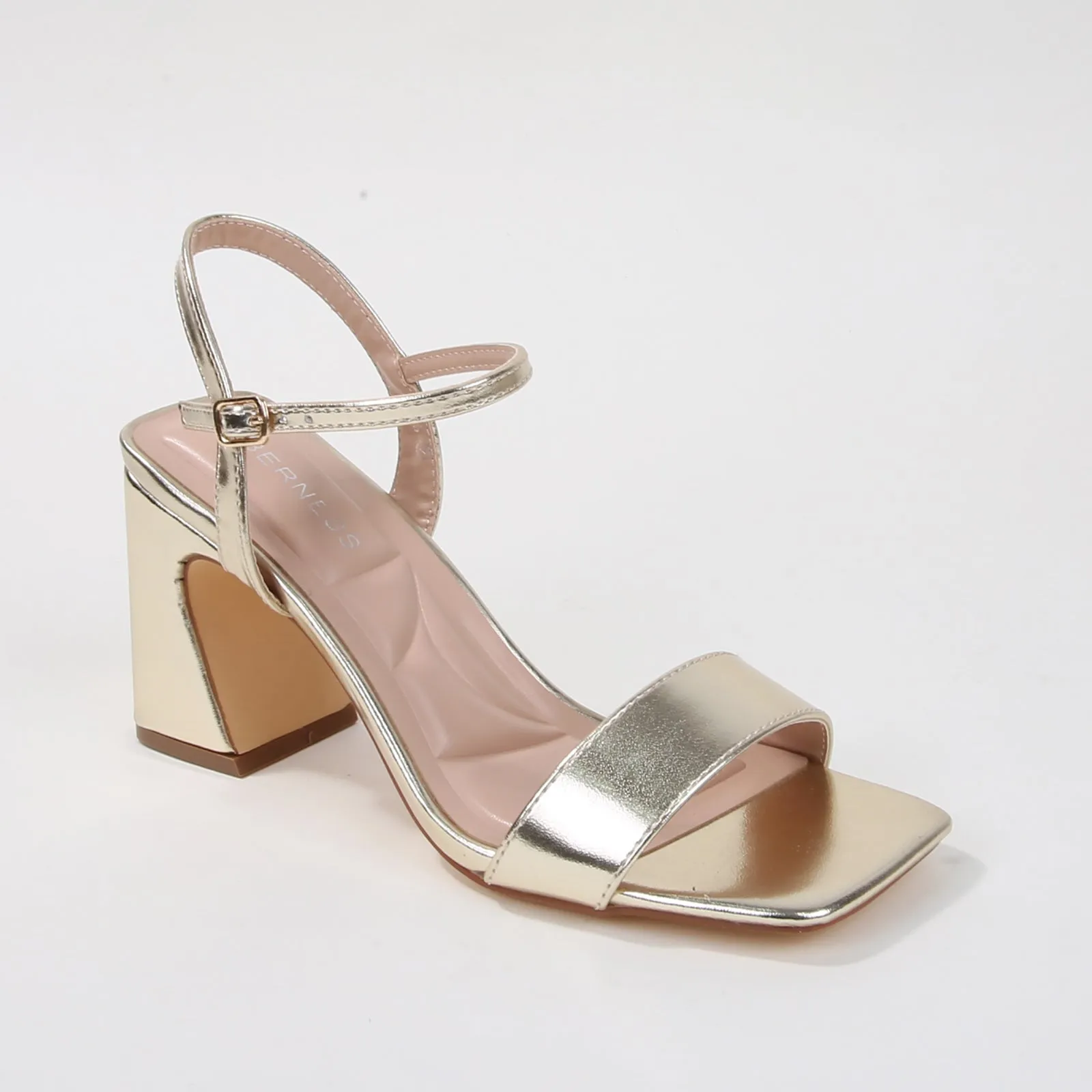 Cross Block Heel Sandals