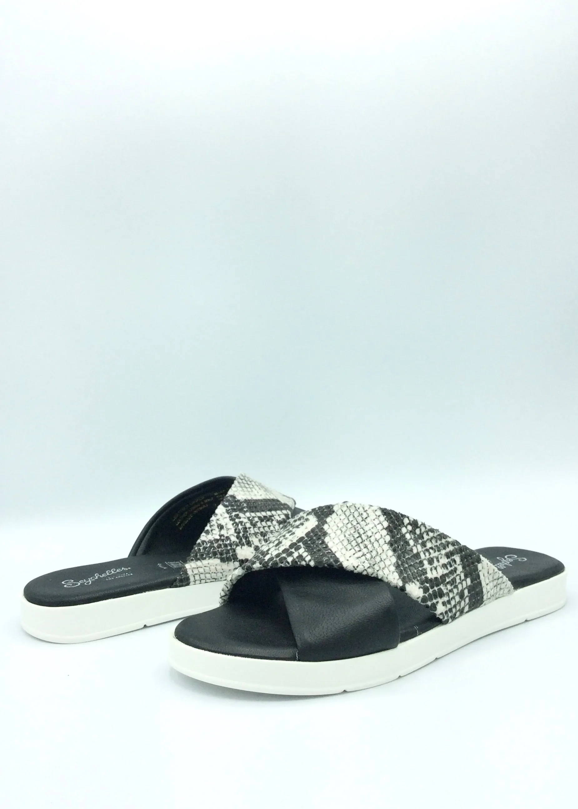 cross strap slide sandal