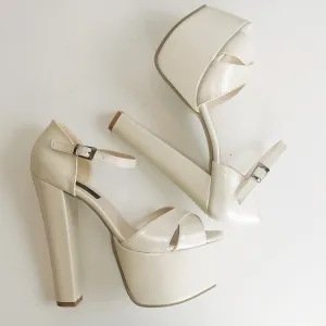 Cross Strap Wedding Platform Shoes