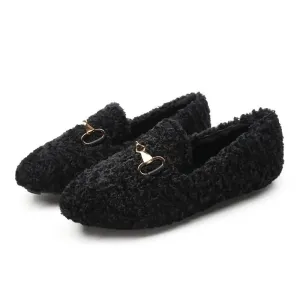 Female Winter Versatile Wear Wool Shoes With Cashmere Cotton Ladies S hoes  S95741
