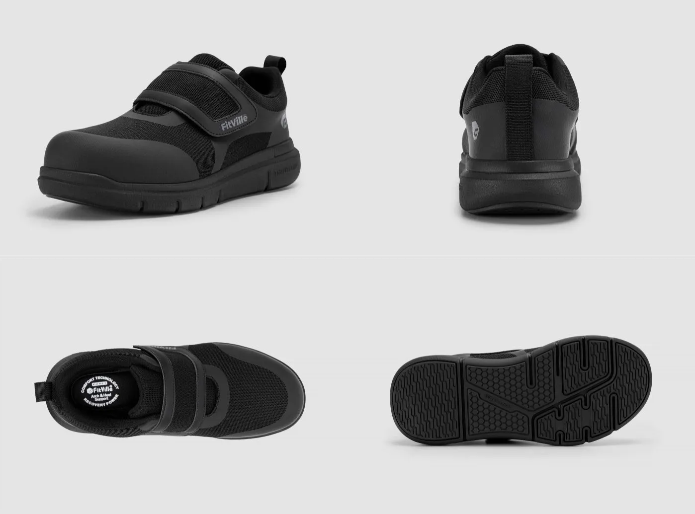 FitVille Men's Strap ToeShield Safety Shoes V1