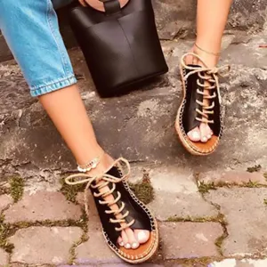 Flat Leatherr Open Toe Walking Sandals