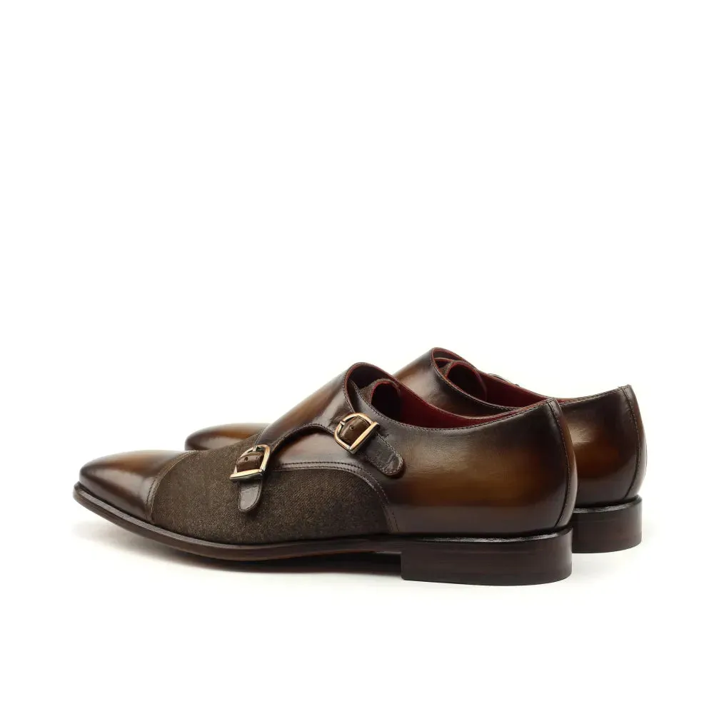 Gandhi Patina Double Monk Shoes