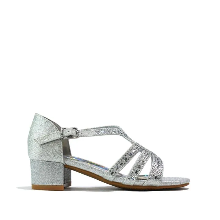 Girls Sandals Party Shoes Silver
