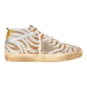 Golden Goose MID Star Devore Zebra Horsy Upper Suede Beige/Honey Women GWF00122.F003236.15376