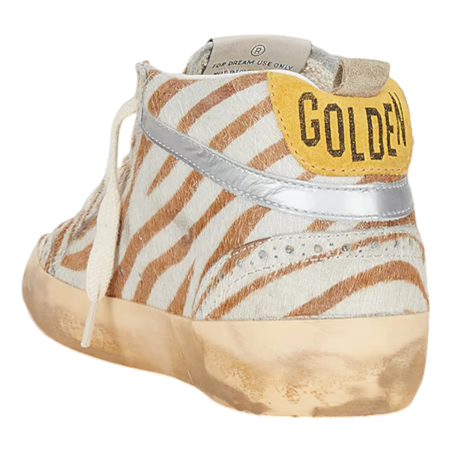 Golden Goose MID Star Devore Zebra Horsy Upper Suede Beige/Honey Women GWF00122.F003236.15376