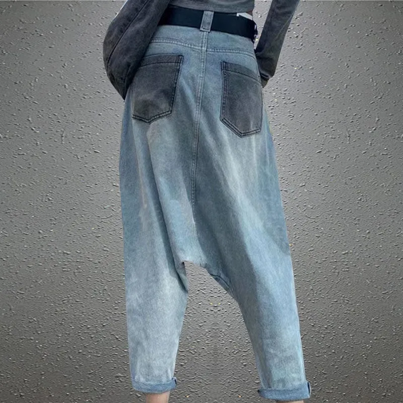 High Waist Nine Points Denim pants
