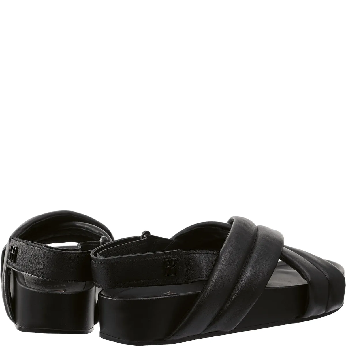 Hogl “Trisha” Crossover Black Calf Sandal 7-102950