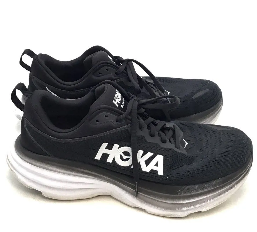 Hoka One One Women's Bondi 8 Wide 1127954 Black Low-Top Running Shoes - Size 10D