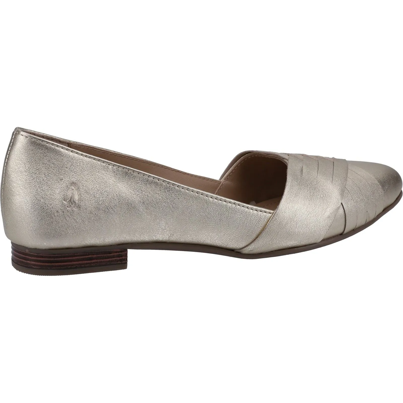 Hush Puppies Marley Ballerina Gold Leather Female Ballerinas