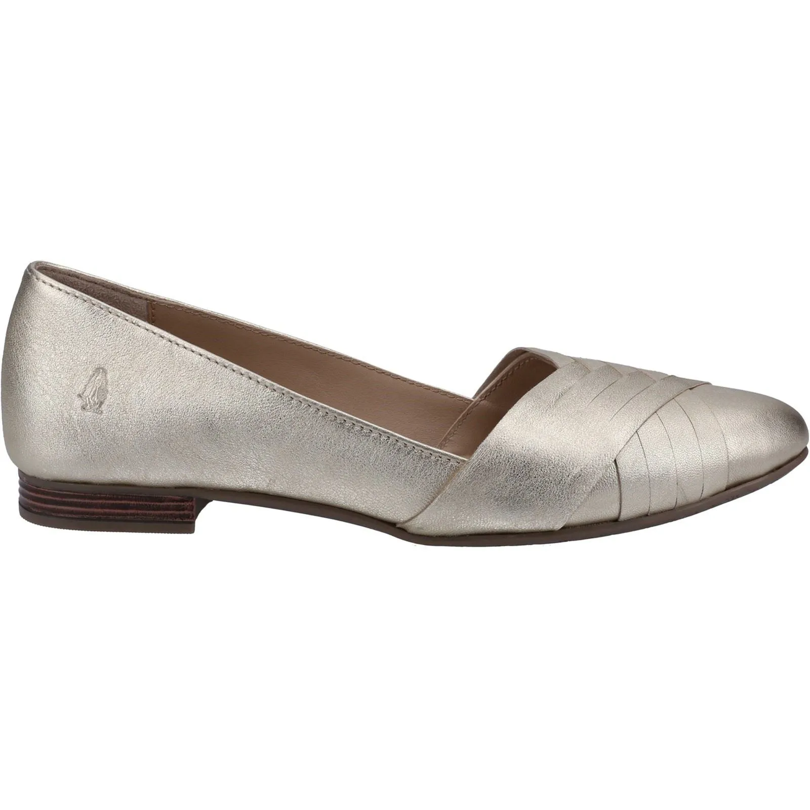 Hush Puppies Marley Ballerina Gold Leather Female Ballerinas
