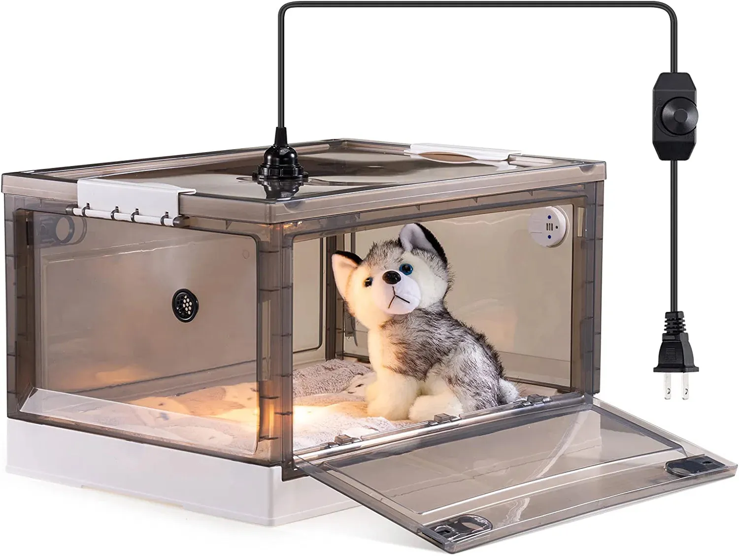 Incubator Nebulized Oxygen Intensive Care Unit Pet incubator With Nebulization Kit and Pet Heating Iamp I for Dogs and Cats