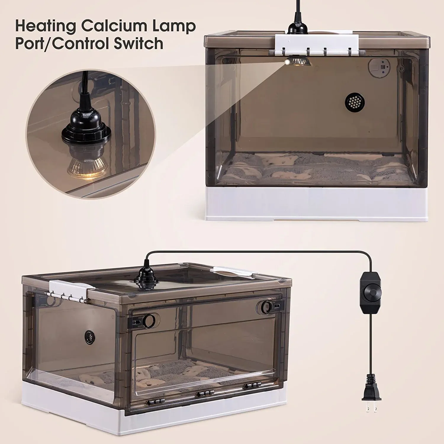 Incubator Nebulized Oxygen Intensive Care Unit Pet incubator With Nebulization Kit and Pet Heating Iamp I for Dogs and Cats