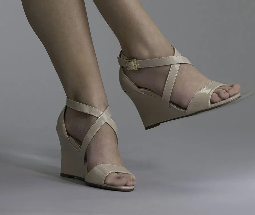 Jenna Swoop Strap Wedge By Touch Ups