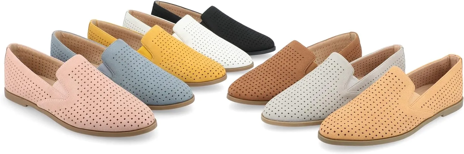 Journee Collection Women's Lucie Slip On Almond Toe Loafer Flats  Color Mustard Size 7M