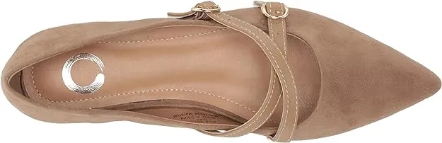 Journee Collection Women's Patricia Slip On Pointed Toe Ballet Flats  Color Taupe Size 8.5M