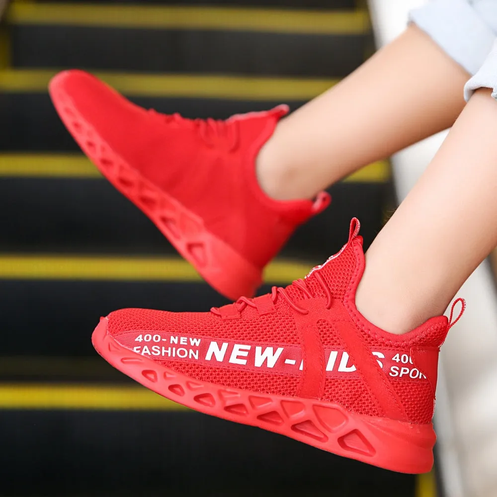 Kids Running Sneakers Breathable Lightweight Walking Sport Shoes