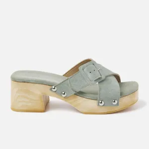 Lazamani Bethany Mint Cross Strap Clogs