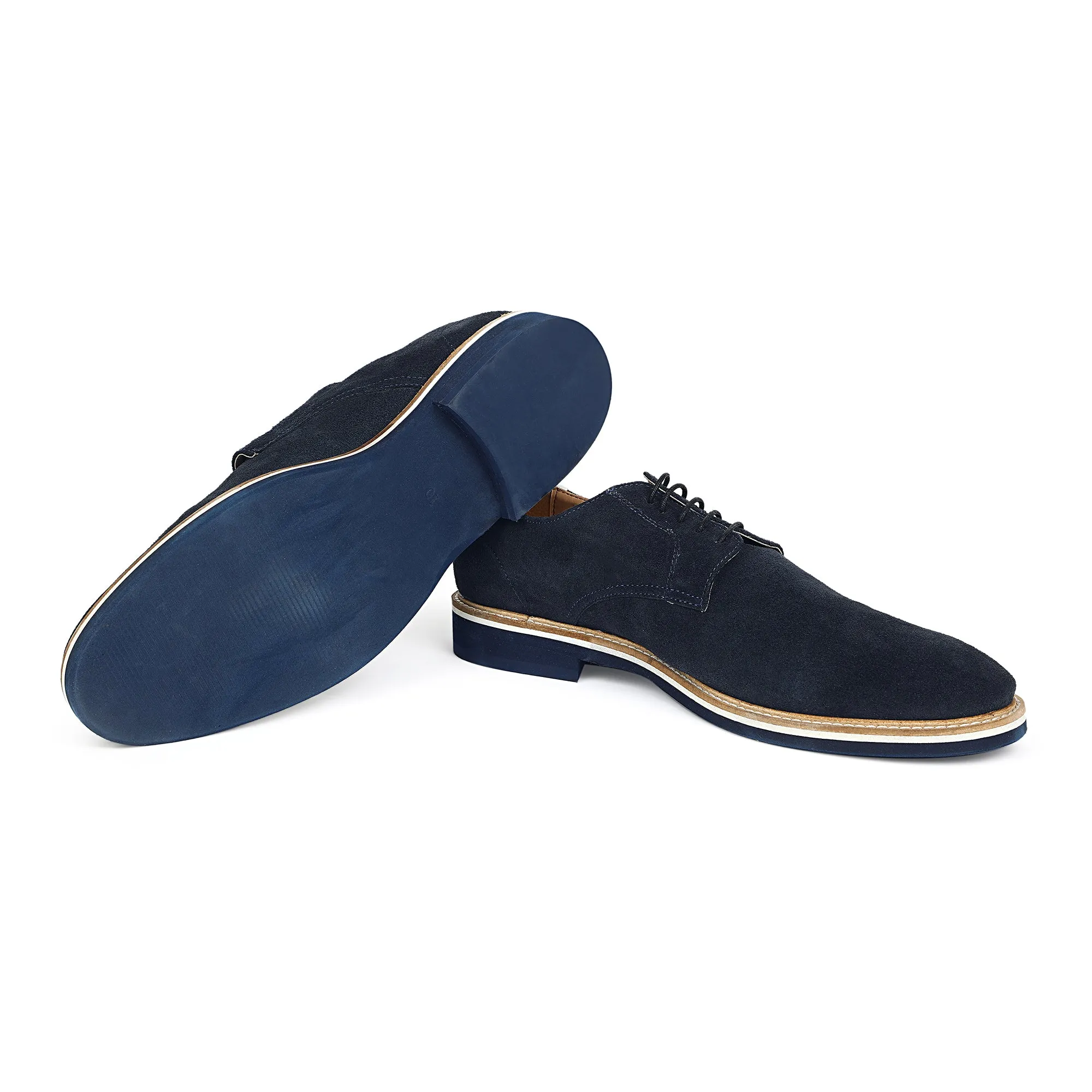Lightweight Comfort Insole Navy Suede Basics Derbys