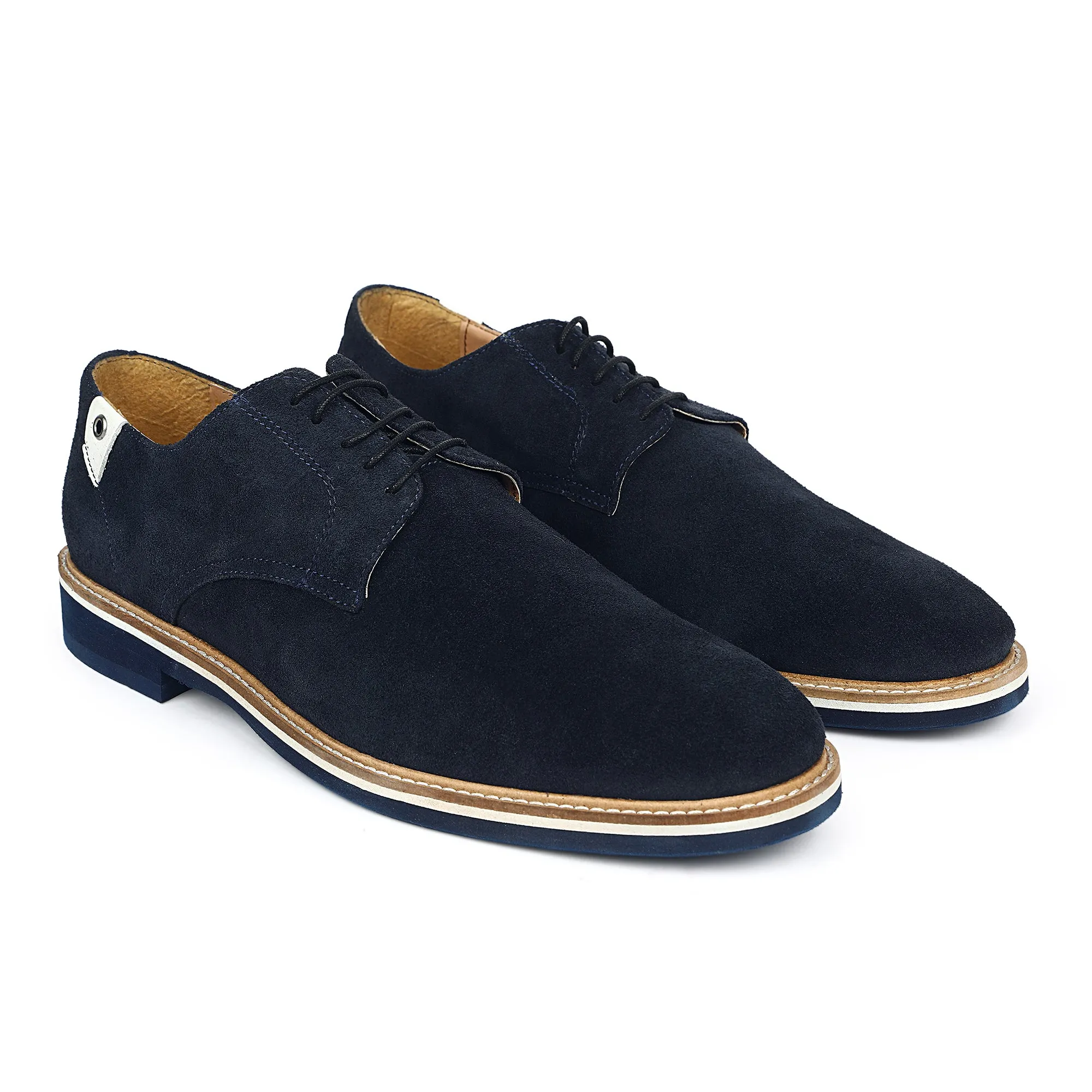 Lightweight Comfort Insole Navy Suede Basics Derbys