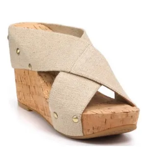 Lucky | Khaki Miller Cork Wedge