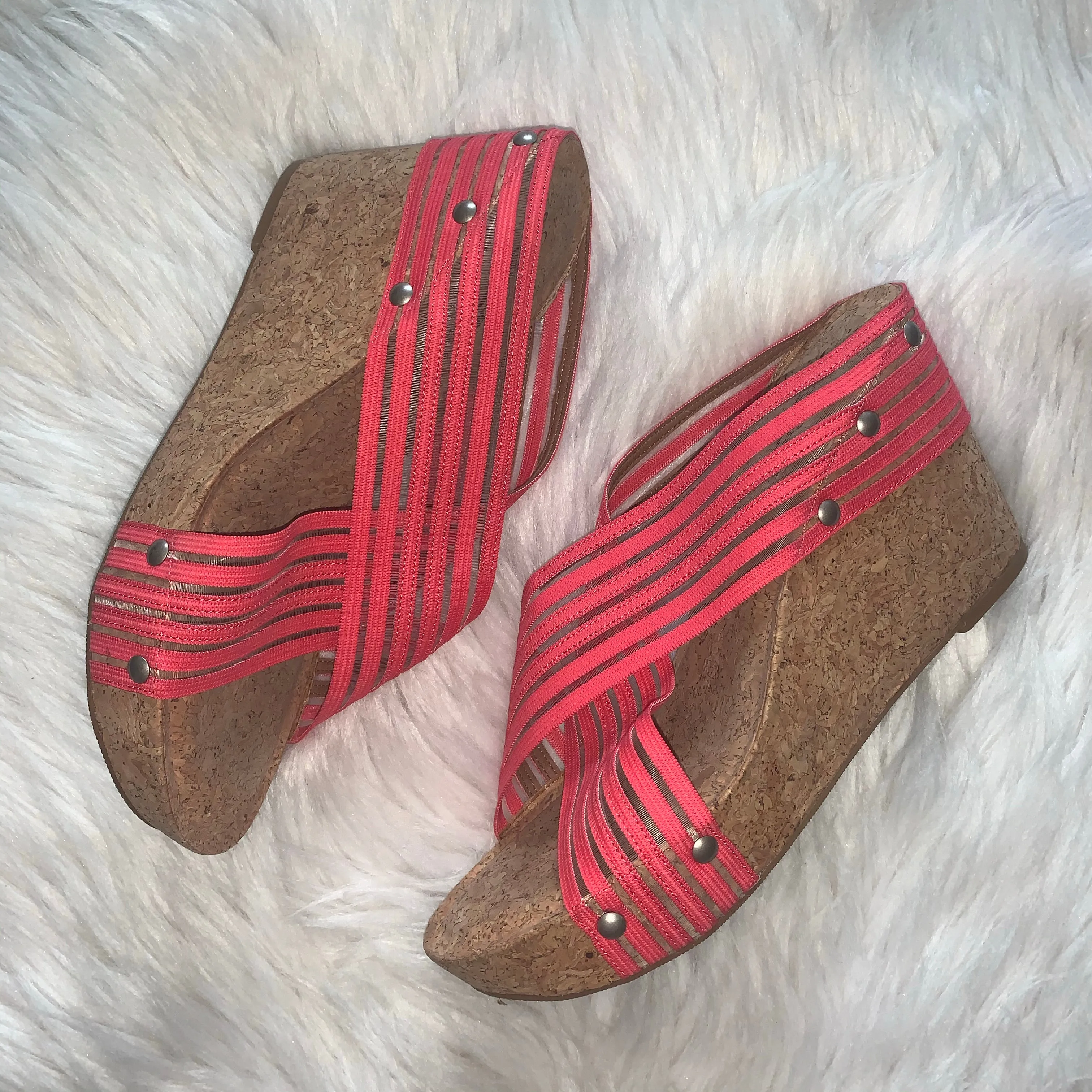 Lucky | Pink Miller Cork Wedge