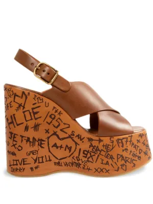 Maxime Wedge Sandal in Ginger Brown