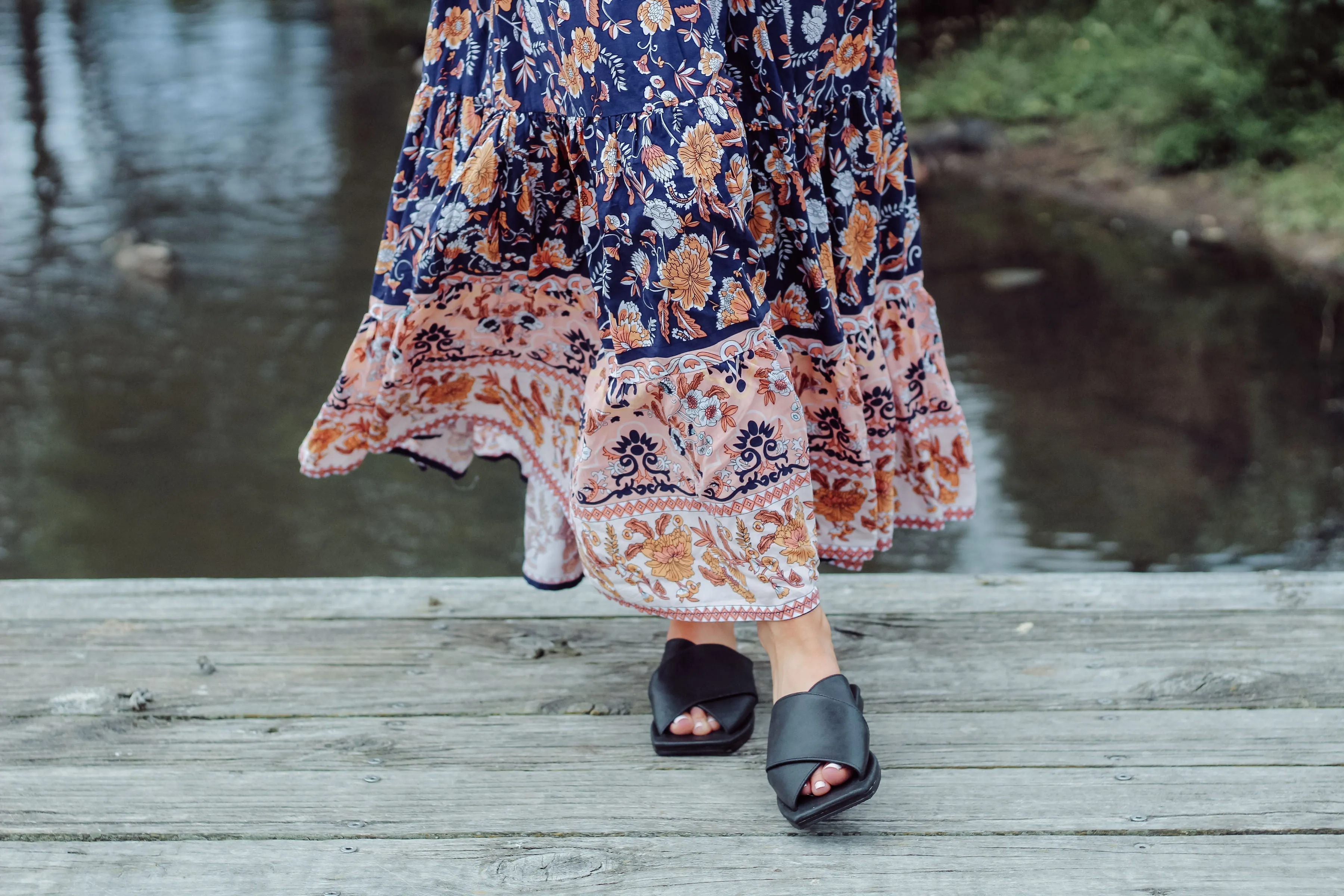 Megan Square Toe Cross Slides - CLOSING DOWN SALE 50% OFF
