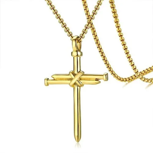 Men's Black Metal Arrow Pendant Necklace - Punk POP Cross Chain Accessory