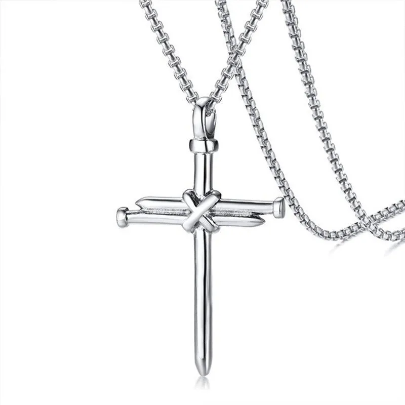 Men's Black Metal Arrow Pendant Necklace - Punk POP Cross Chain Accessory