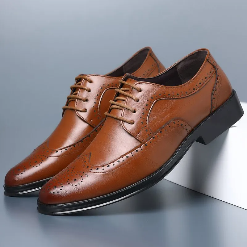 Men's Lightweight Breathable Leather Shoes