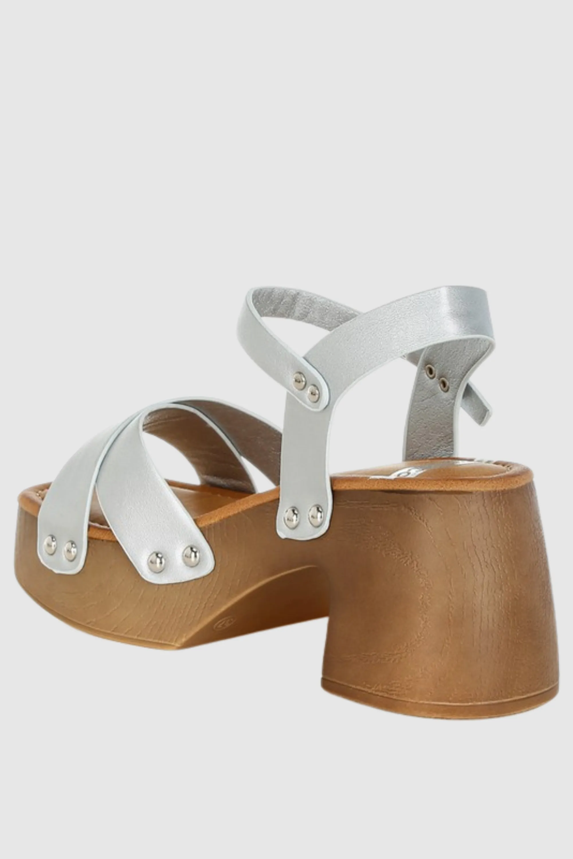 Metallic Pleather Clog Sandals