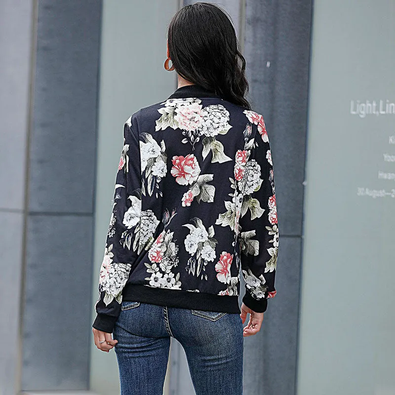 METAVERSMALL New autumn new baseball jacket 2025 2025 trade women's retro printed zipper jacket