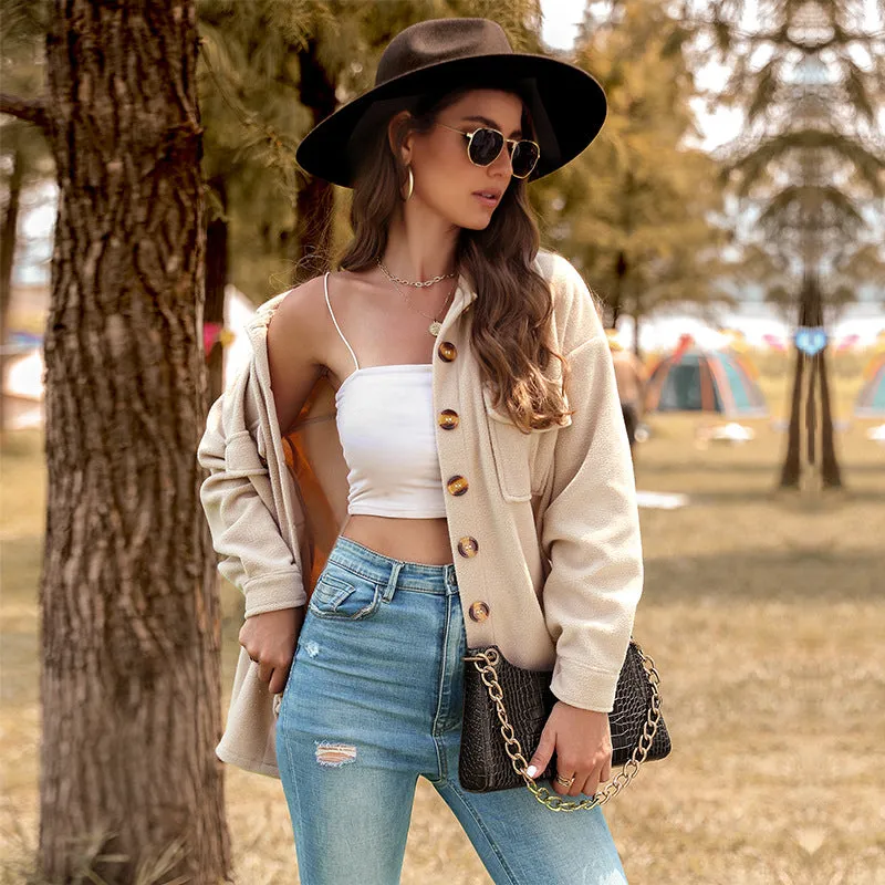 METAVERSMALL New  Hot Trade New 2025 Women's Clothing Autumn and Winter New Thickened Fleece Cardigan Jacket