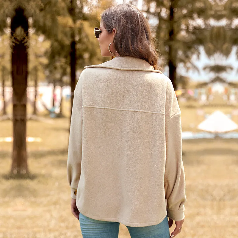 METAVERSMALL New  Hot Trade New 2025 Women's Clothing Autumn and Winter New Thickened Fleece Cardigan Jacket