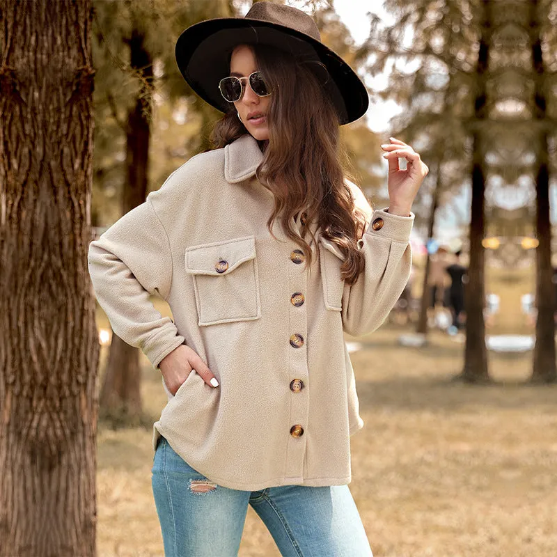 METAVERSMALL New  Hot Trade New 2025 Women's Clothing Autumn and Winter New Thickened Fleece Cardigan Jacket