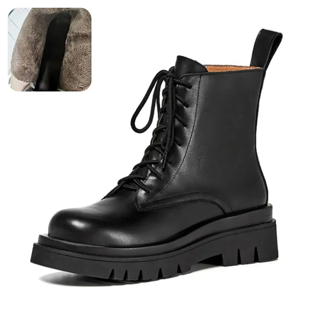Minimalist Lace-up Ankle Boots
