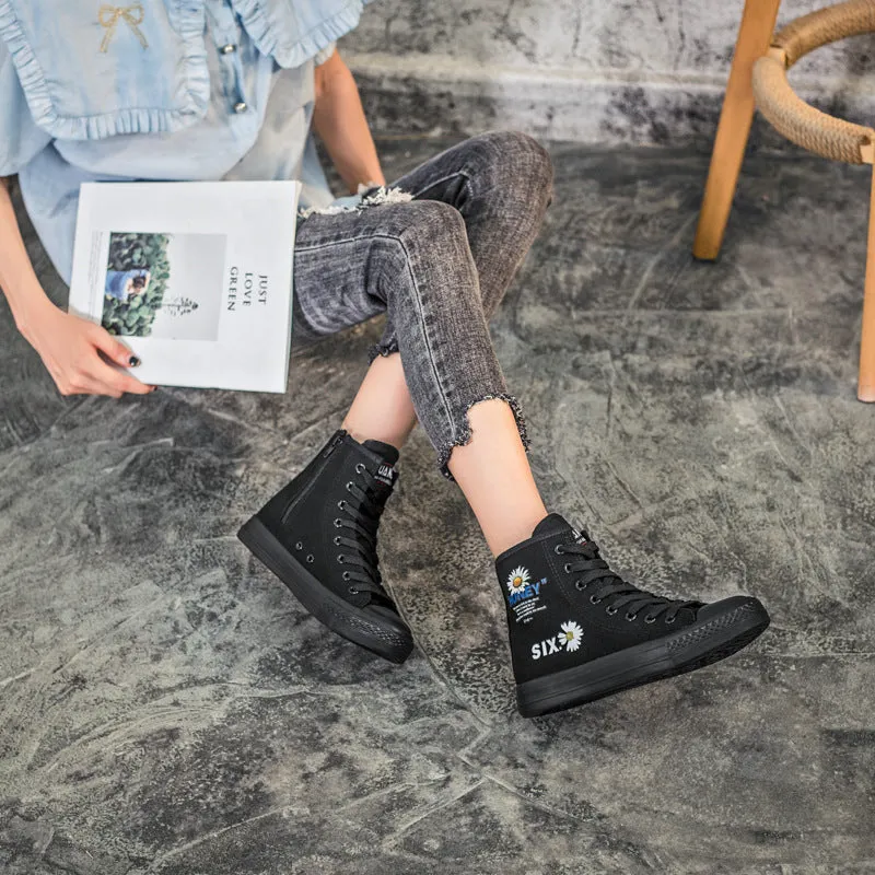 Nanccy Fashion Printed Flat Bottomed High Top Shoes