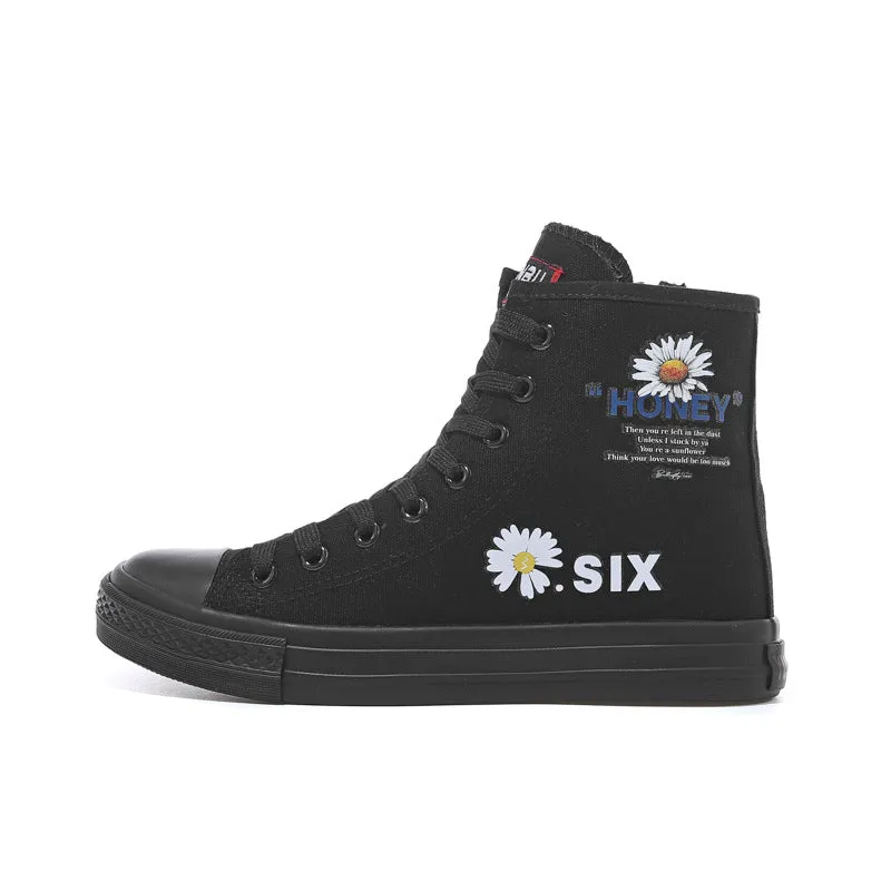 Nanccy Fashion Printed Flat Bottomed High Top Shoes