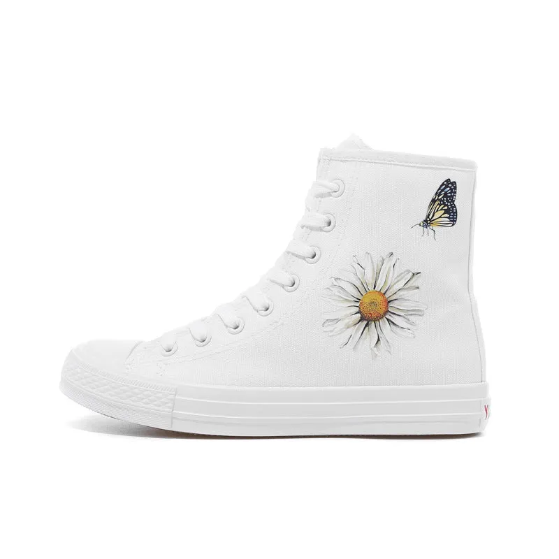 Nanccy Fashion Printed Flat Bottomed High Top Shoes