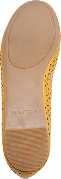 Nautica Women's Cut Out Perforated Slip On Ballet Flats  Color Seaback 2/Mimosa Size 6M