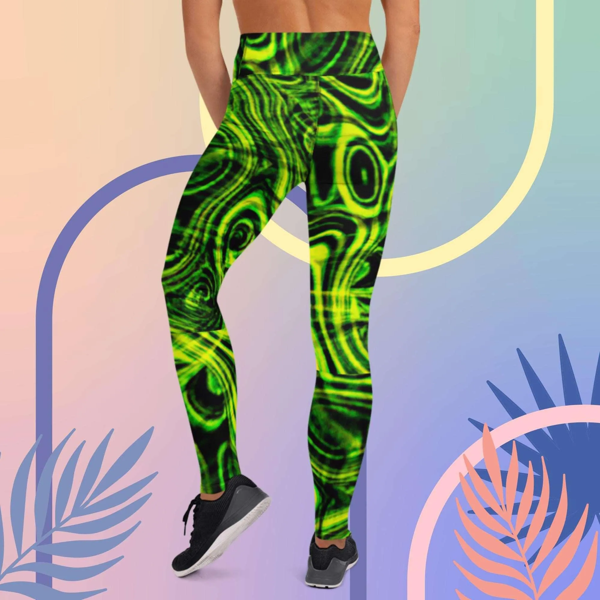Neon Wrinkle Yoga Leggings
